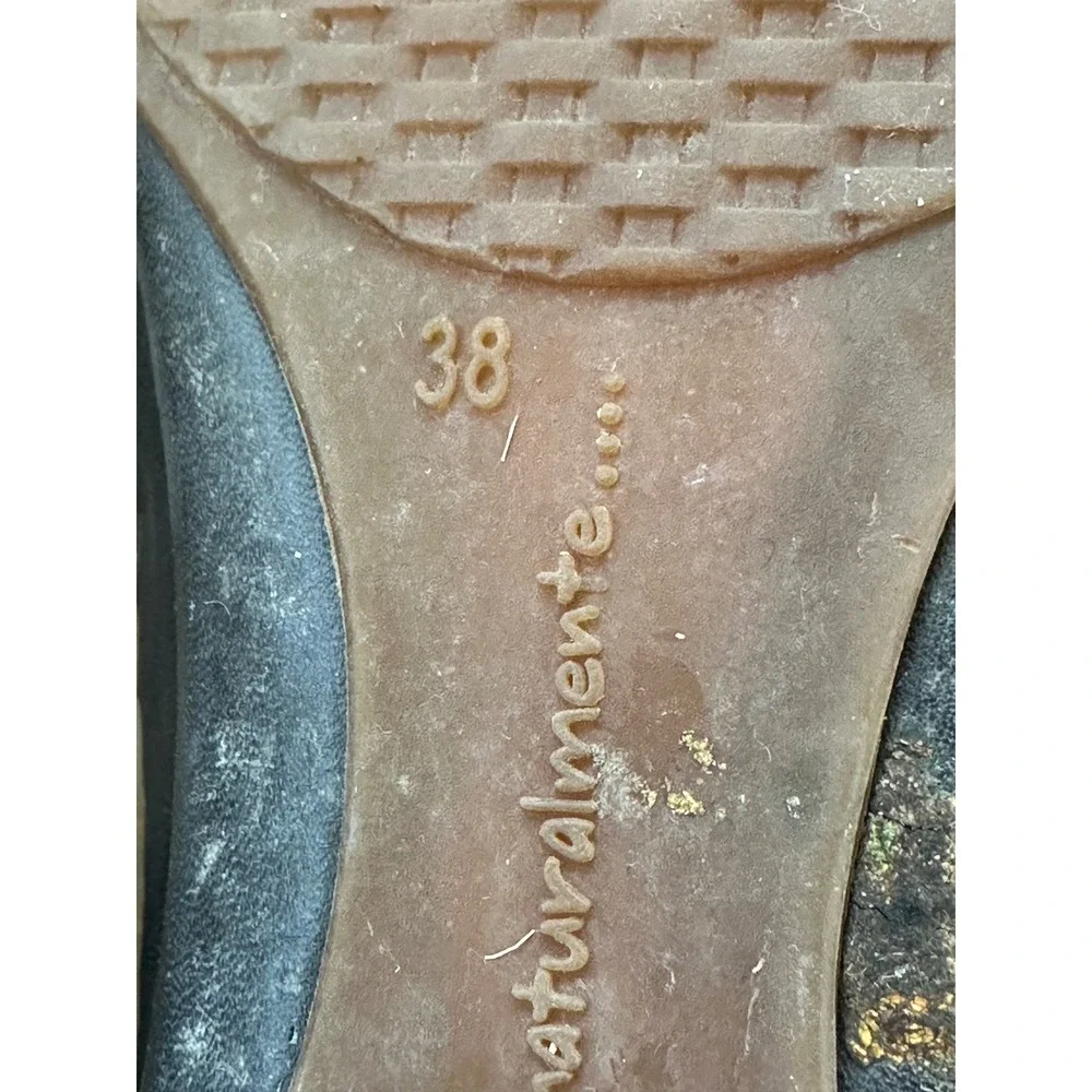 Pikolinos T-Strap Whipstitch Leather Wedge Sandals Womens 38 / 7.5 Black Shoes